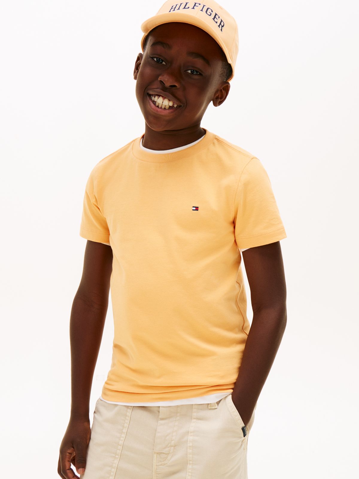 Essential Flag Embroidery T-Shirt — Orange