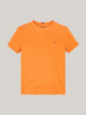 Contrast Crew Neck T Shirt Orange Tommy Hilfiger