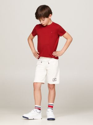 t-shirt con scollatura rotonda rosso da bambini tommy hilfiger