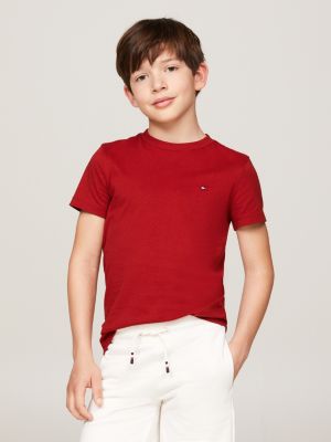 t-shirt con scollatura rotonda red da bambini tommy hilfiger