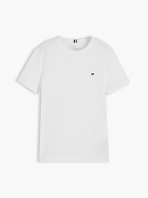 white essential flag embroidery t-shirt for boys tommy hilfiger