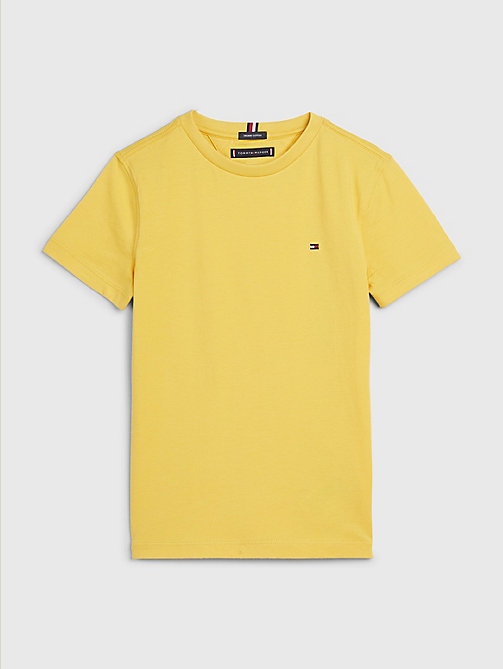 geel essential t-shirt van biologisch katoen voor boys - tommy hilfiger