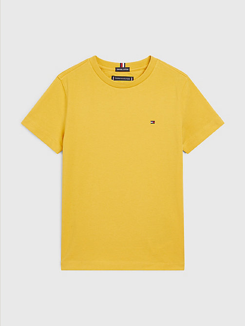 yellow essential organic cotton t-shirt for boys tommy hilfiger