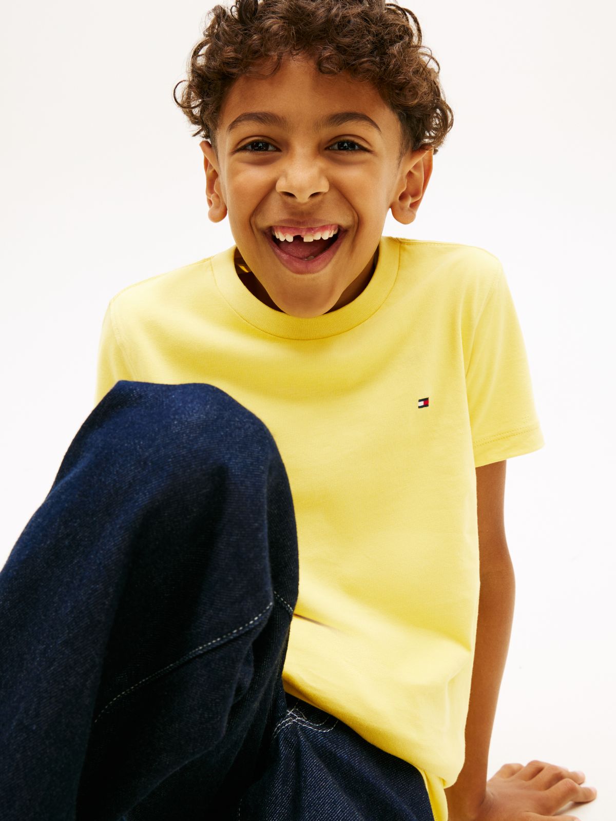 Essential Flag Embroidery T-Shirt — Yellow