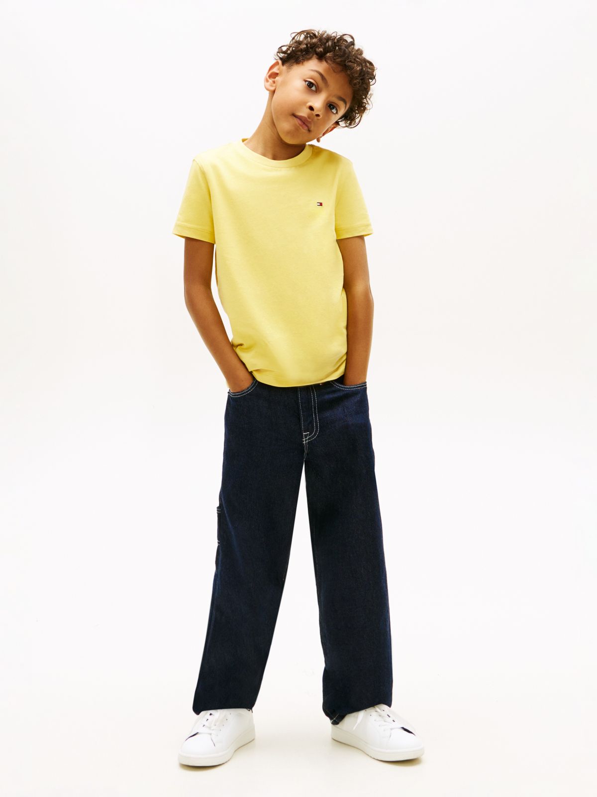Essential Flag Embroidery T-Shirt — Yellow