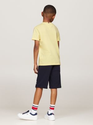 yellow crew neck t-shirt for boys tommy hilfiger