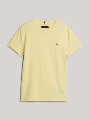 yellow crew neck t-shirt for boys tommy hilfiger