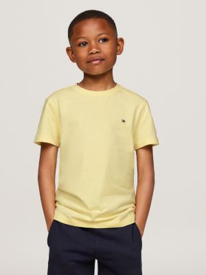 yellow crew neck t-shirt for boys tommy hilfiger