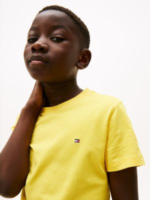 green contrast crew neck t-shirt for boys tommy hilfiger