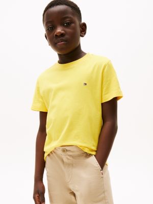 t-shirt con scollatura a contrasto green da bambini tommy hilfiger