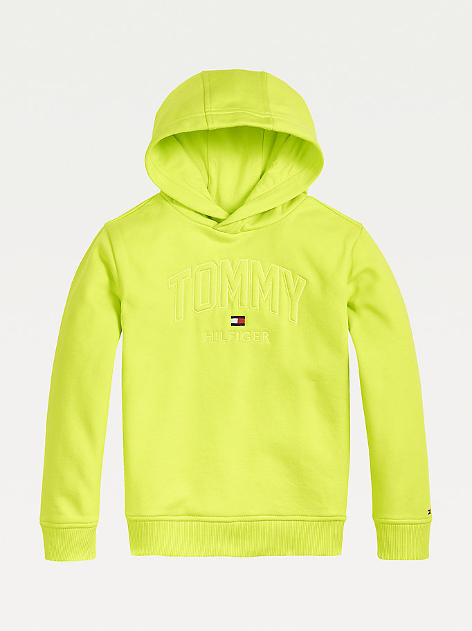 green logo embroidery hoody for boys tommy hilfiger