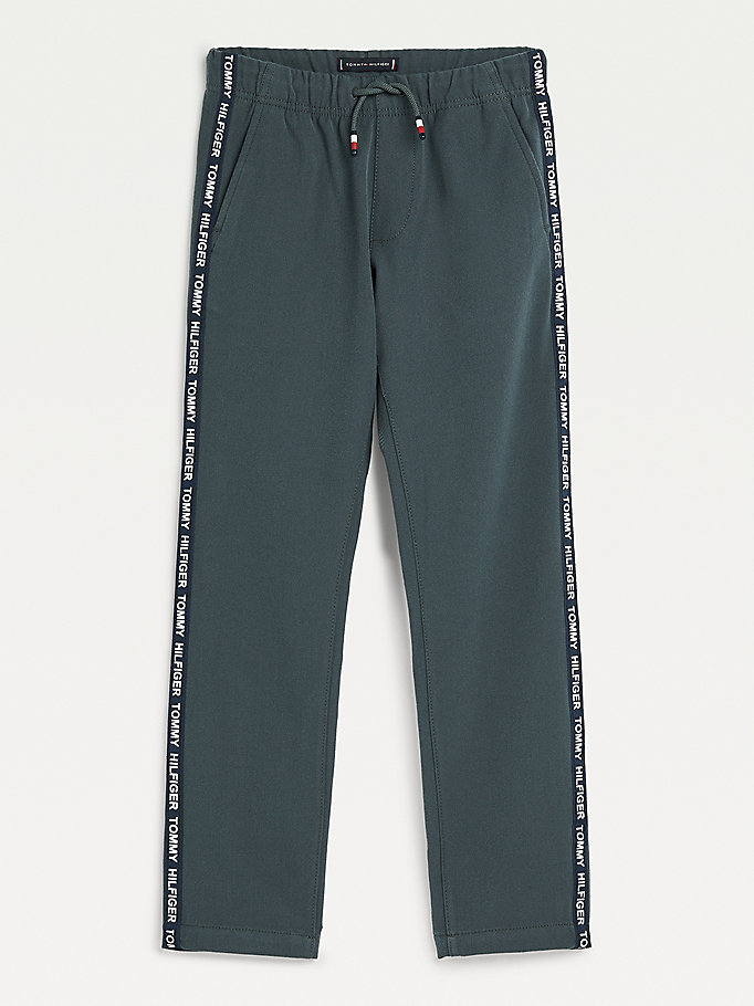 green logo tape drawstring joggers for boys tommy hilfiger