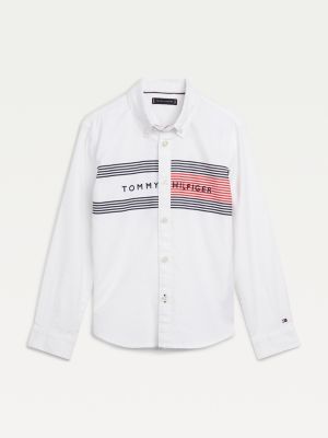 chef gijzelaar Dempsey Front Logo Oxford Shirt | WHITE | Tommy Hilfiger