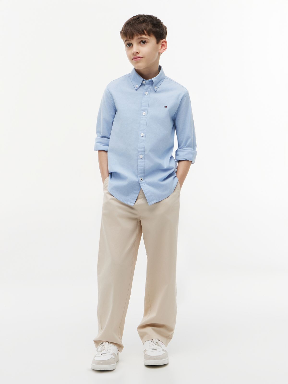 Stretch Oxford Cotton Shirt — Blue