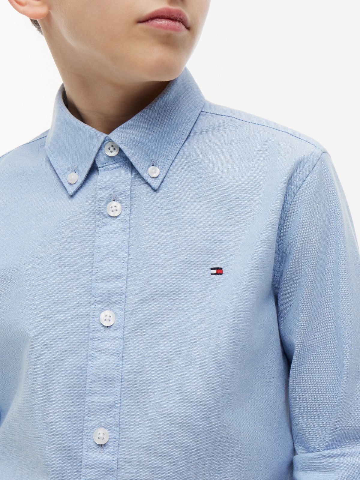 Stretch Oxford Cotton Shirt — Blue