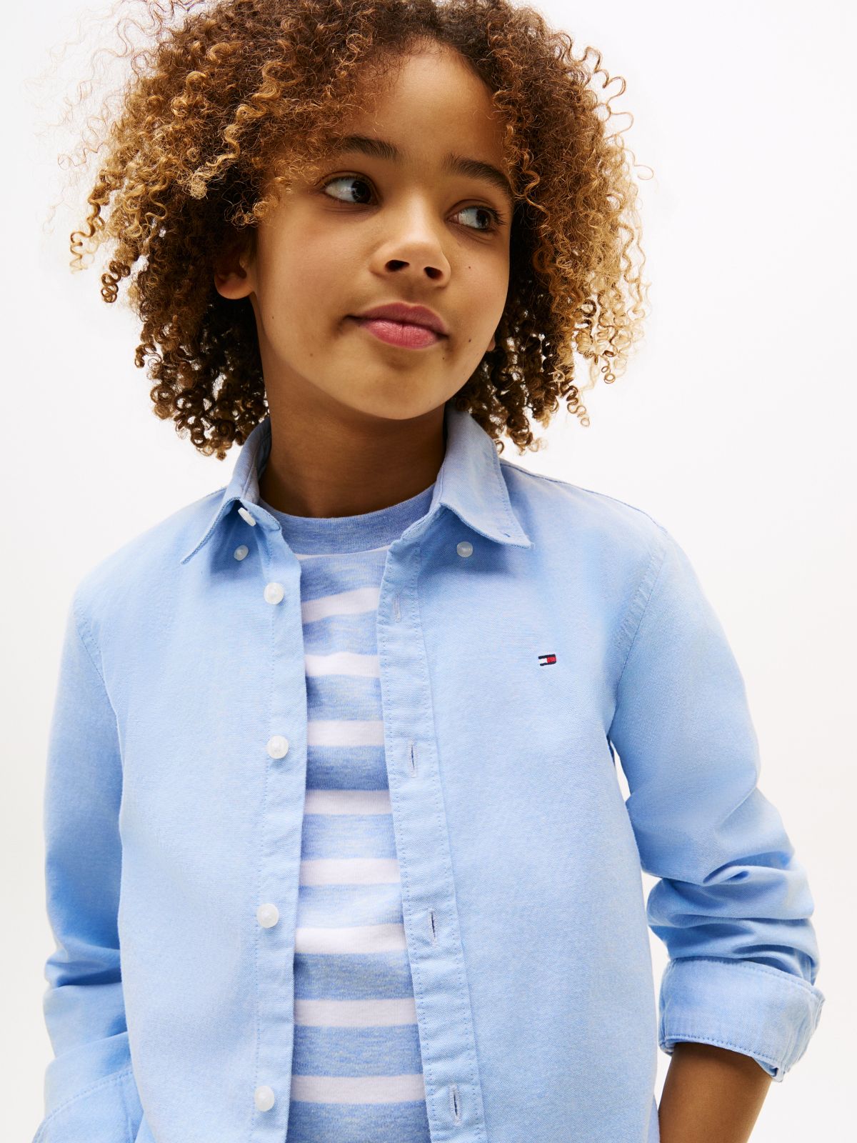 Stretch Oxford Cotton Shirt — Blue