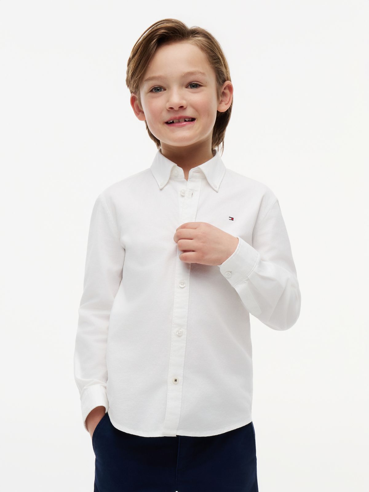 Stretch Oxford Cotton Shirt — White