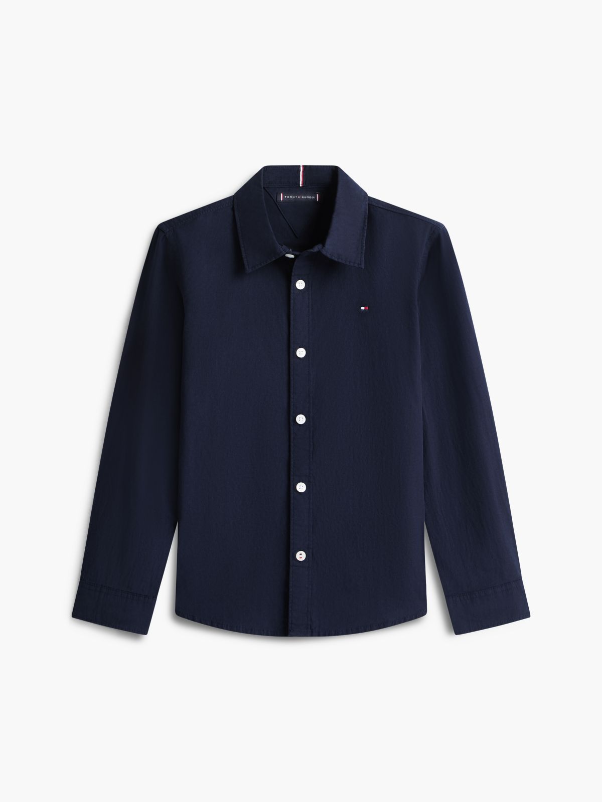 Stretch Cotton Poplin Shirt — Blue