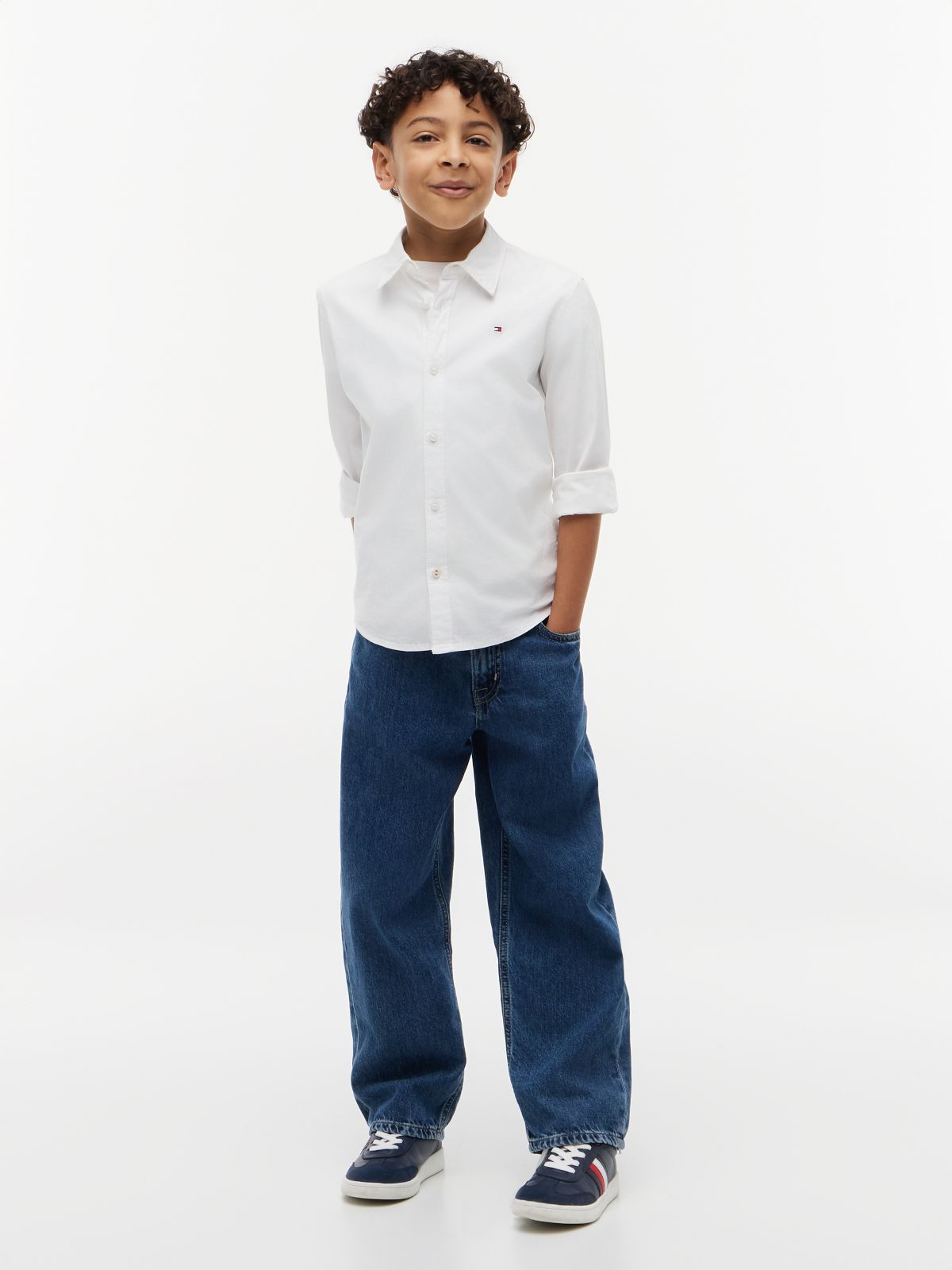 Stretch Cotton Poplin Shirt — White