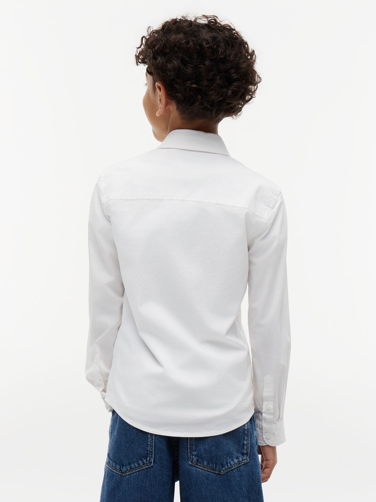 Stretch Cotton Poplin Shirt — White