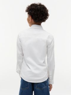 Stretch Cotton Poplin Shirt — White 4