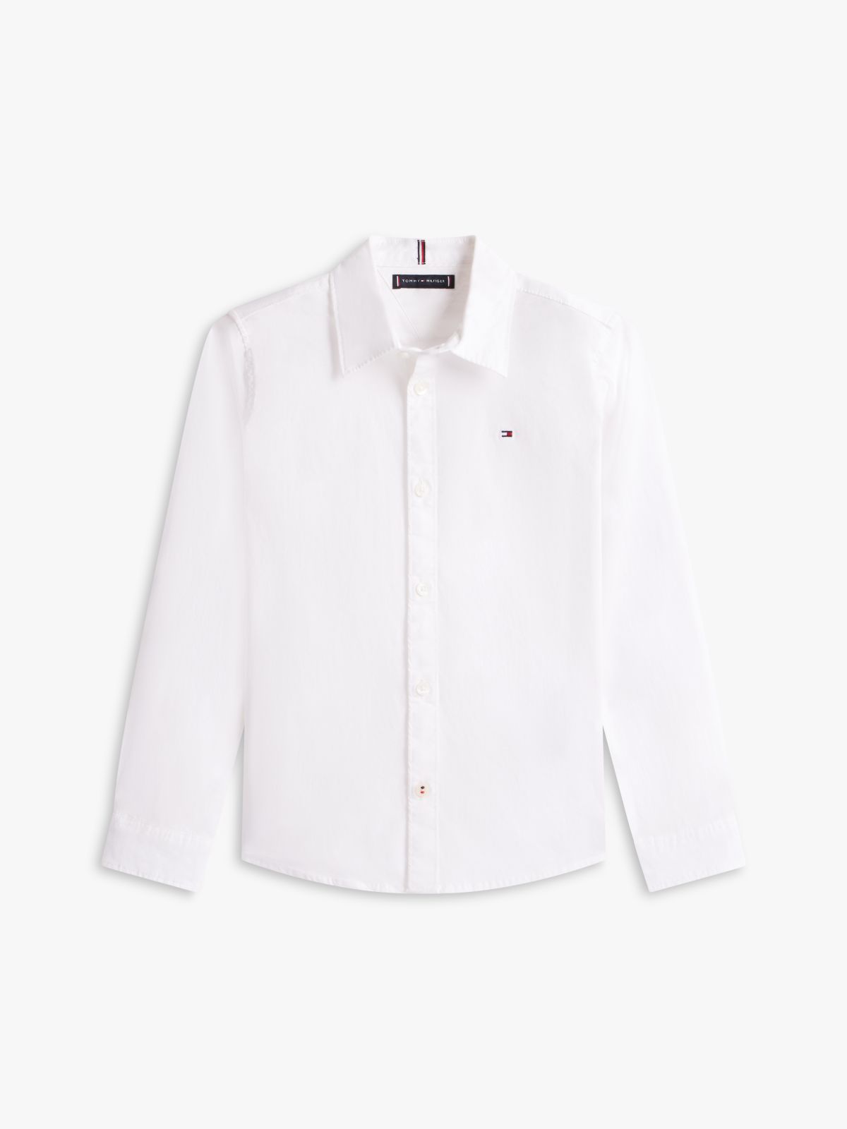 Stretch Cotton Poplin Shirt — White