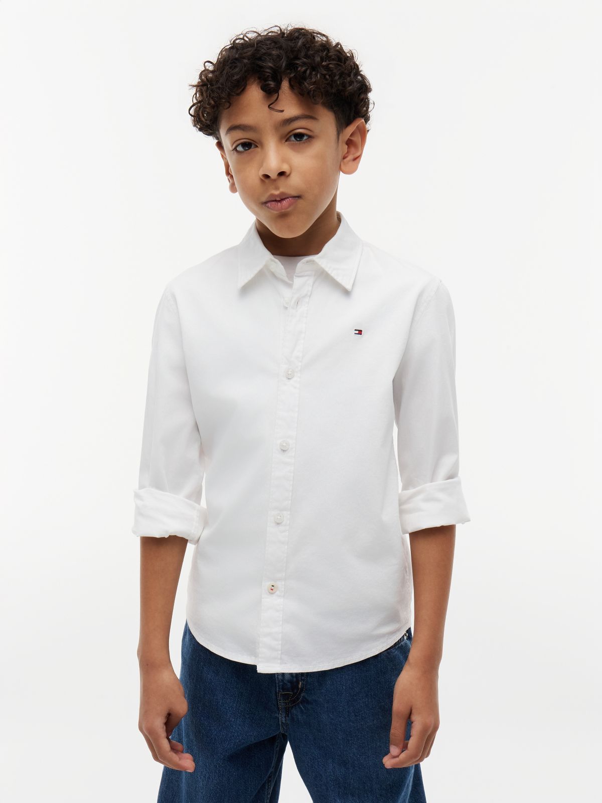 Stretch Cotton Poplin Shirt — White