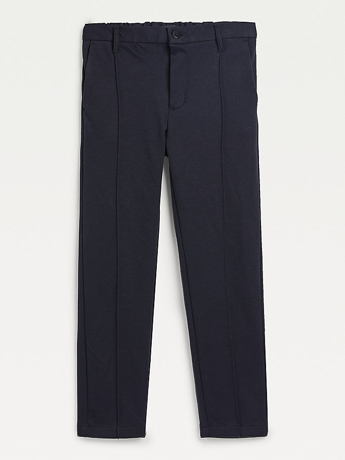 blue comfort jersey pique chinos for boys tommy hilfiger