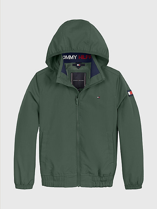 green essential hooded jacket for boys tommy hilfiger