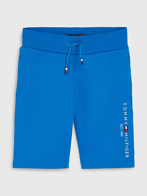 blauw essential joggingshort met trekkoord voor boys - tommy hilfiger