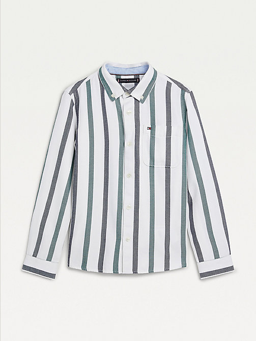 white stripe patch pocket shirt for boys tommy hilfiger