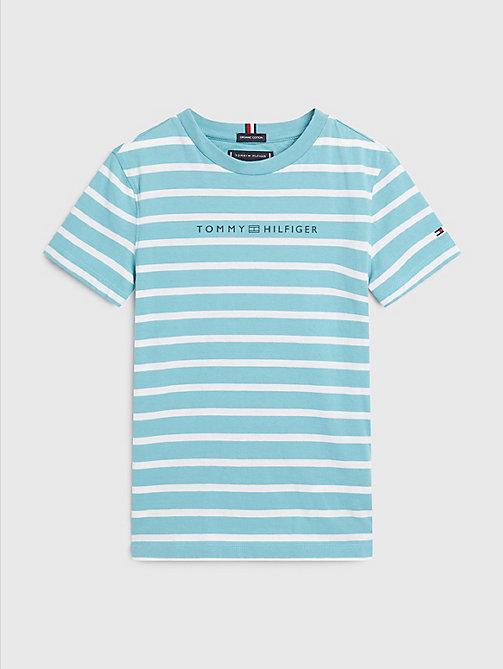 t-shirt essential a righe blu da boys tommy hilfiger