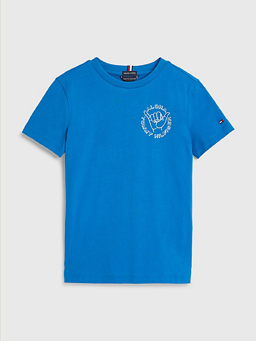 blue aloha logo t-shirt for boys tommy hilfiger