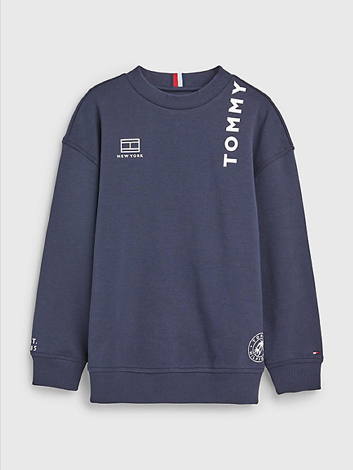 blue multi logo sweatshirt for boys tommy hilfiger