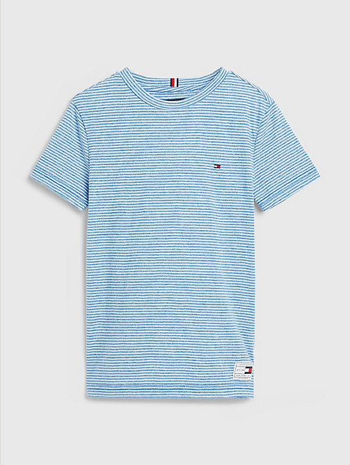 blue all-over stripe t-shirt for boys tommy hilfiger