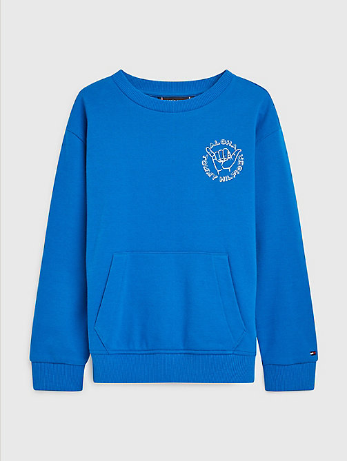 blue aloha print sweatshirt for boys tommy hilfiger