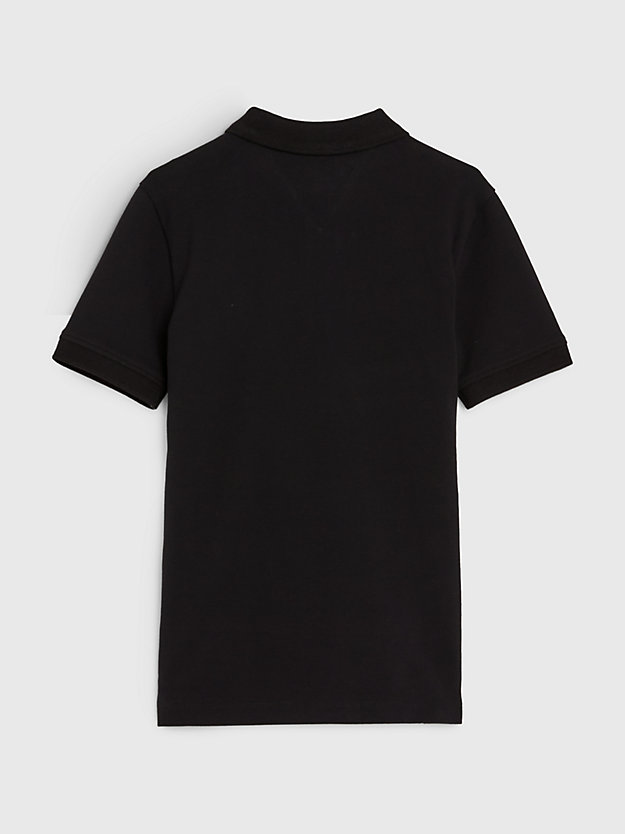BLACK Essential Poloshirt mit Flag-Stickerei für boys TOMMY HILFIGER