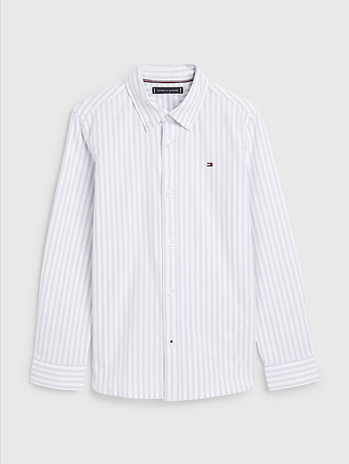 white stripe oxford shirt for boys tommy hilfiger