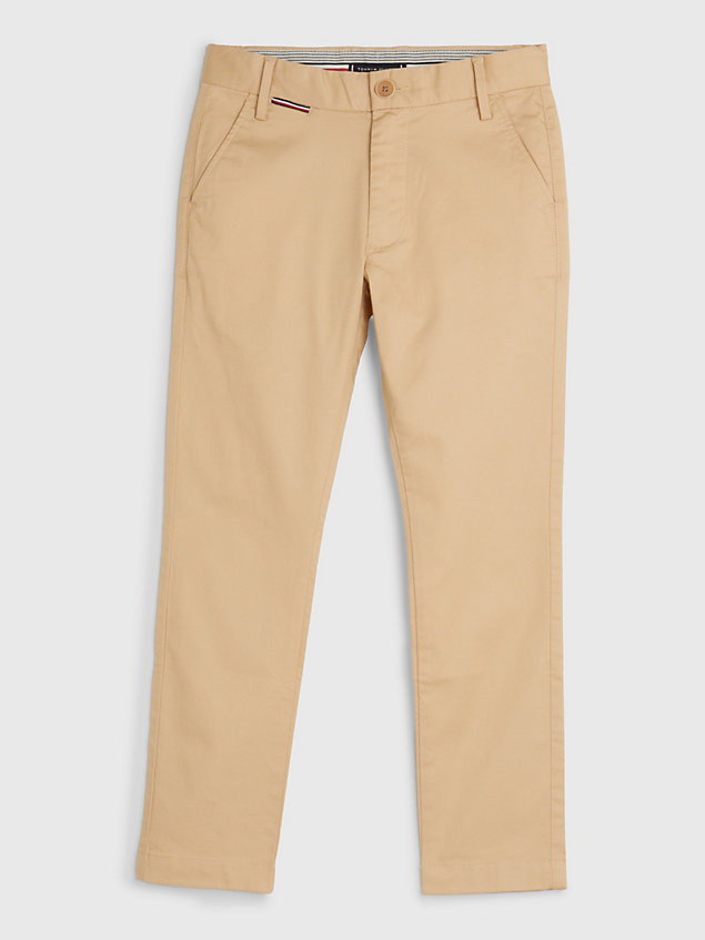 beige 1985 collection essential twill chinos for boys tommy hilfiger