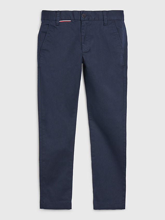 blue 1985 collection essential twill chinos for boys tommy hilfiger
