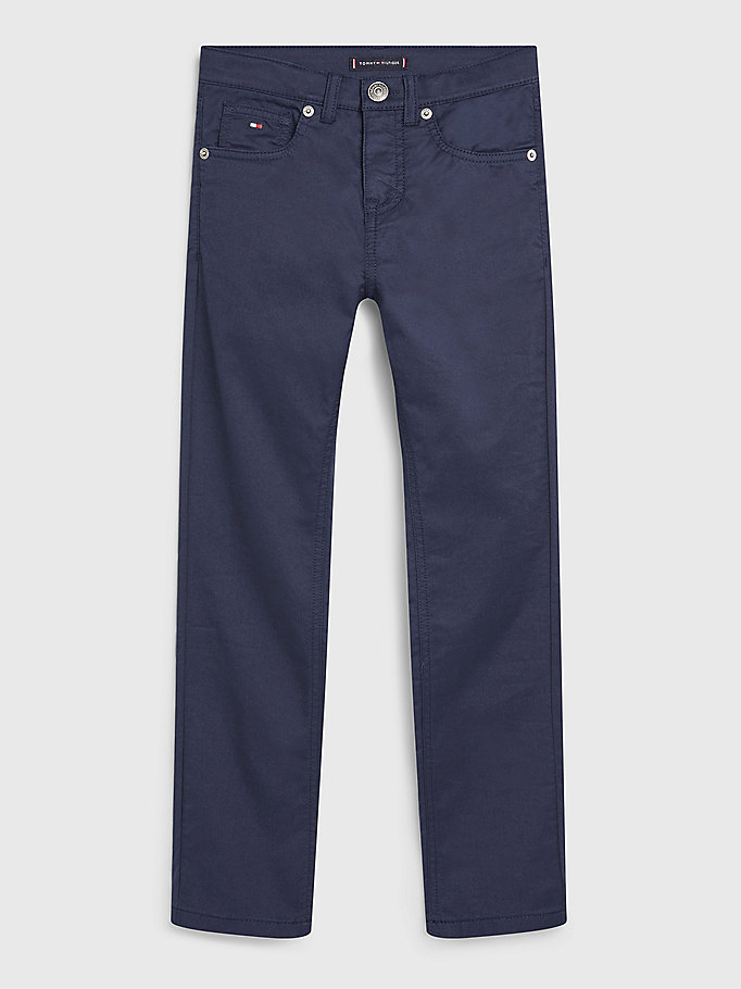blauw scanton 5-pocket broek voor jongens - tommy hilfiger
