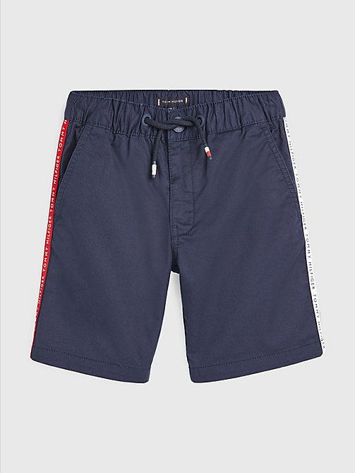 blue logo tape pull-on shorts for boys tommy hilfiger