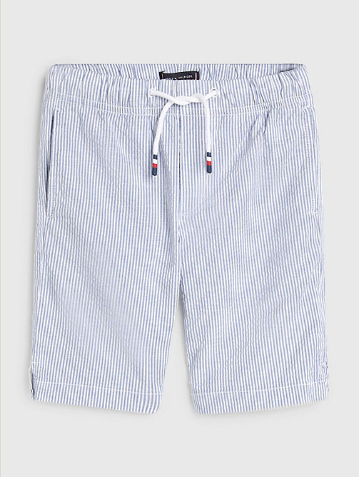 blue seersucker stripe pull-on shorts for boys tommy hilfiger