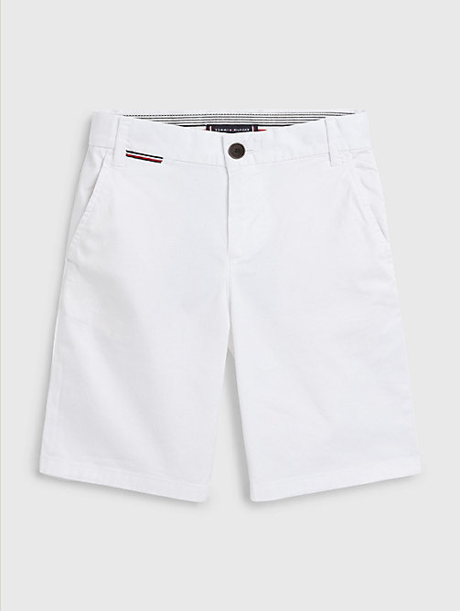 white essential chino shorts for boys tommy hilfiger