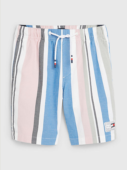 white retro stripe pull-on shorts for boys tommy hilfiger