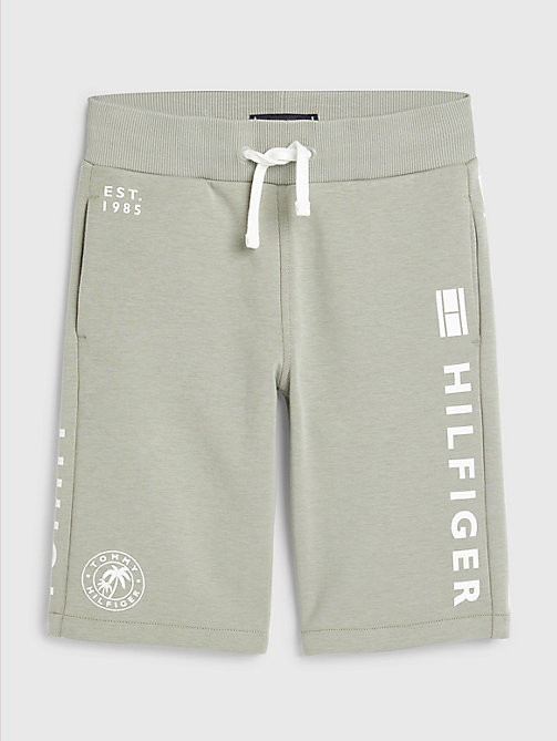 grey multi logo drawstring sweat shorts for boys tommy hilfiger