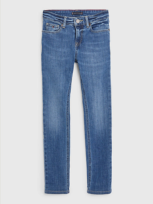denim scanton slim jeans met fading voor boys - tommy hilfiger
