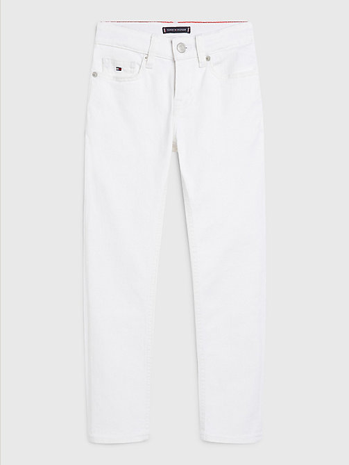 denim scanton witte slim jeans voor boys - tommy hilfiger