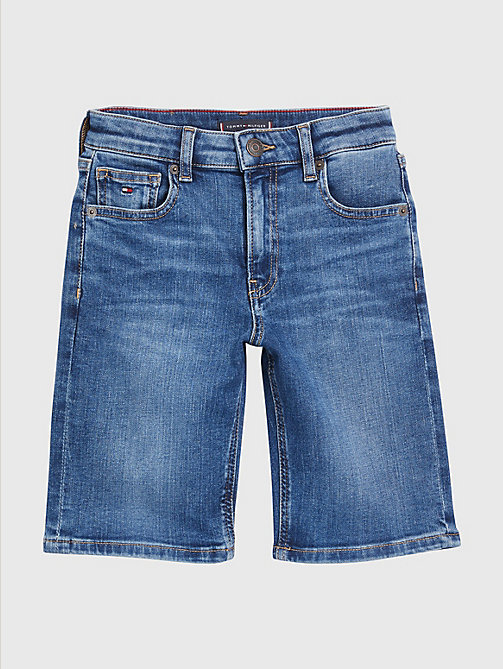 denim modern straight fit denim shorts for boys tommy hilfiger