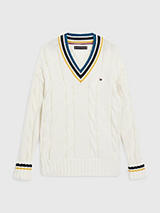 white logo embroidery jumper for boys tommy hilfiger